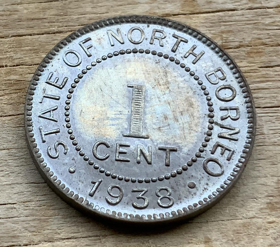1938 North Borneo 1 cent coin almost UNC C316